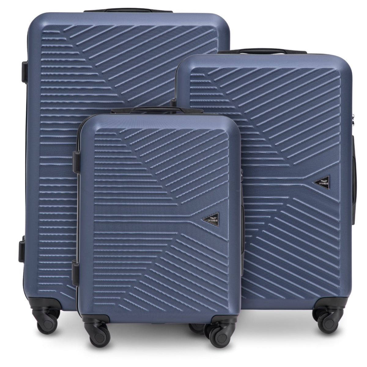 Zestaw walizek WINGS Merlin 3 szt. z 100% poliwęglanu DARK BLUE