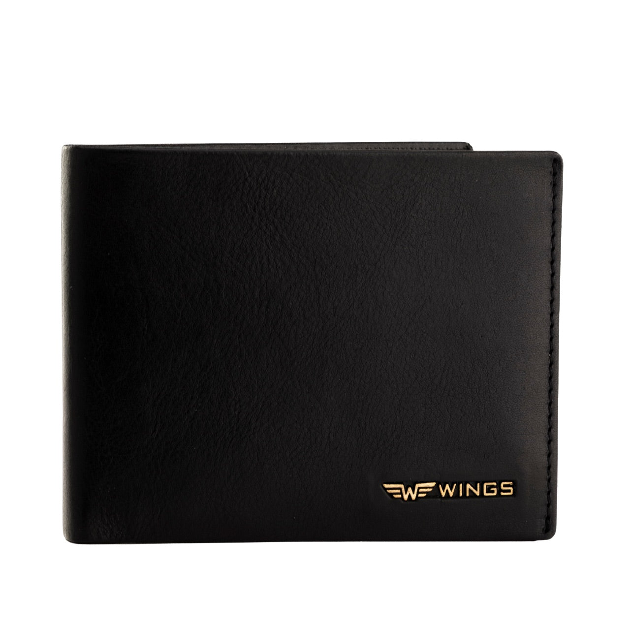 Męski portfel WINGS z naturalnej skóry bydlęcej Black