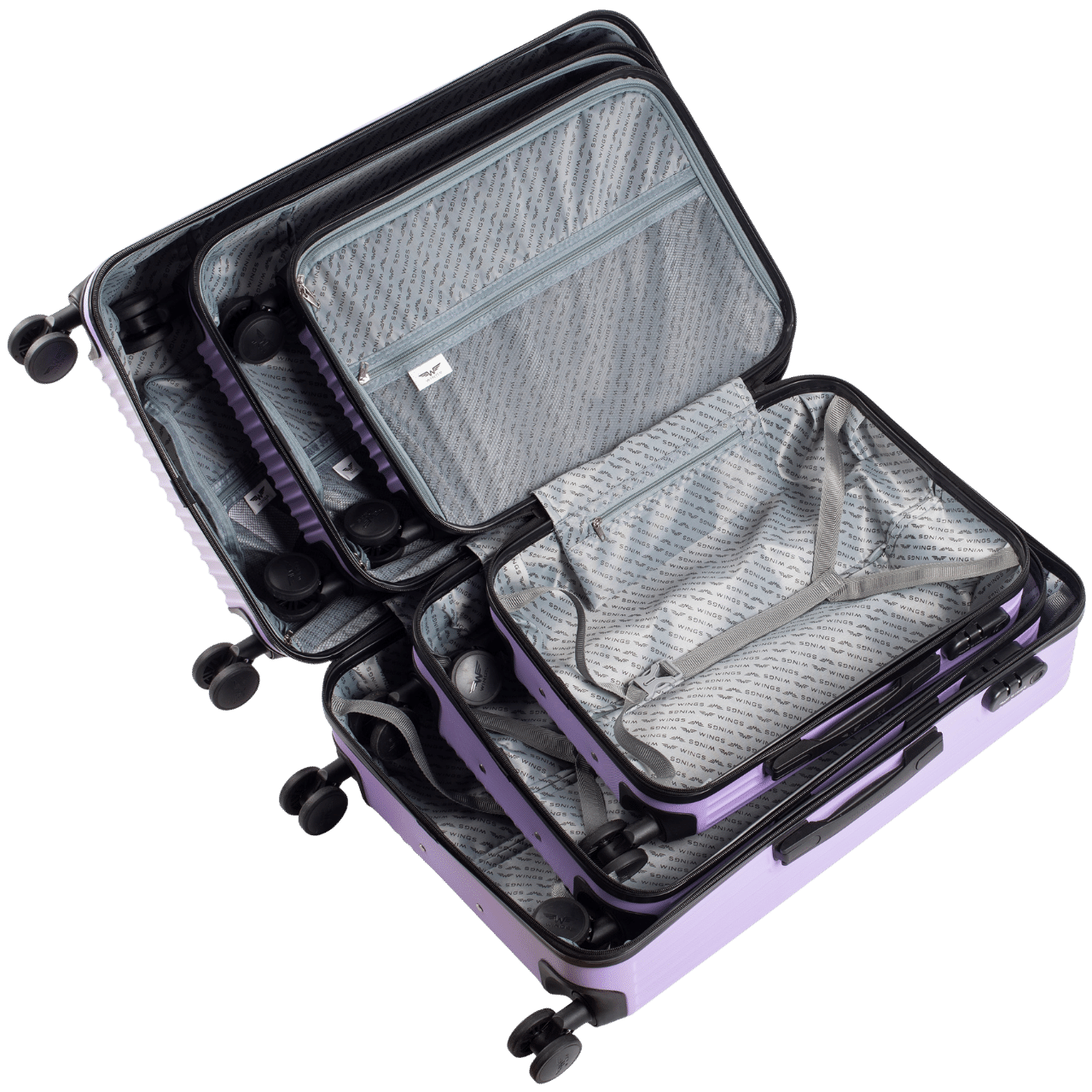 ZESTAW 3 WALIZEK WINGS EGRET BLACK