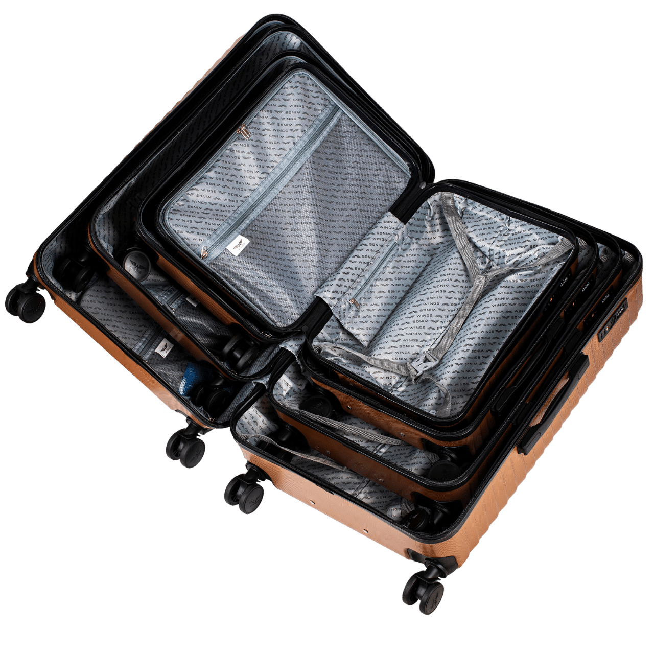 Zestaw 4 walizek Wings PC Sea Eagle SILVER