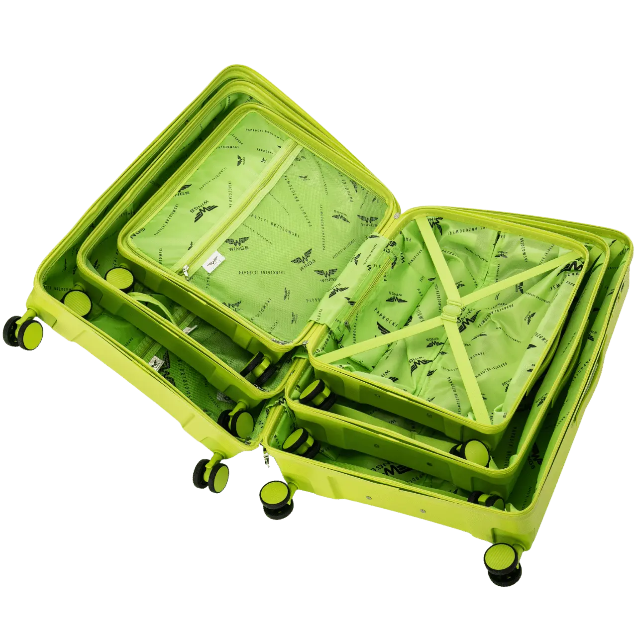 Walizka średnia Wings x Paprocki Brzozowski COCKATIEL – 24" GREEN WINGS X PAPROCKI BRZOZOWSKI