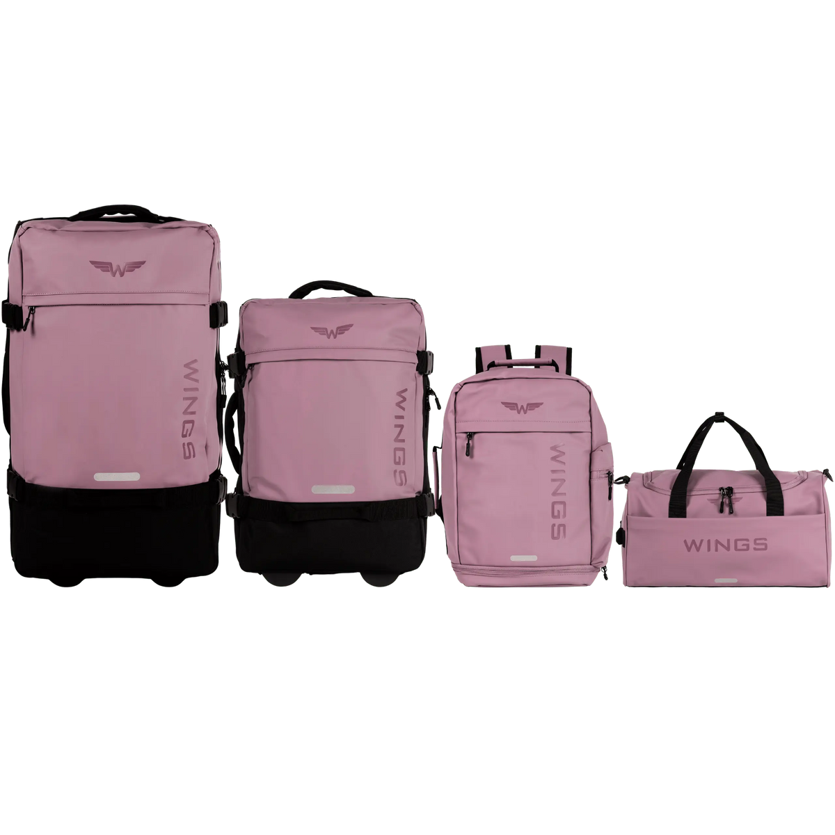 WINGS Komplet walizek miękkich 4w1 STORK Light Purple STORK COLLECTION