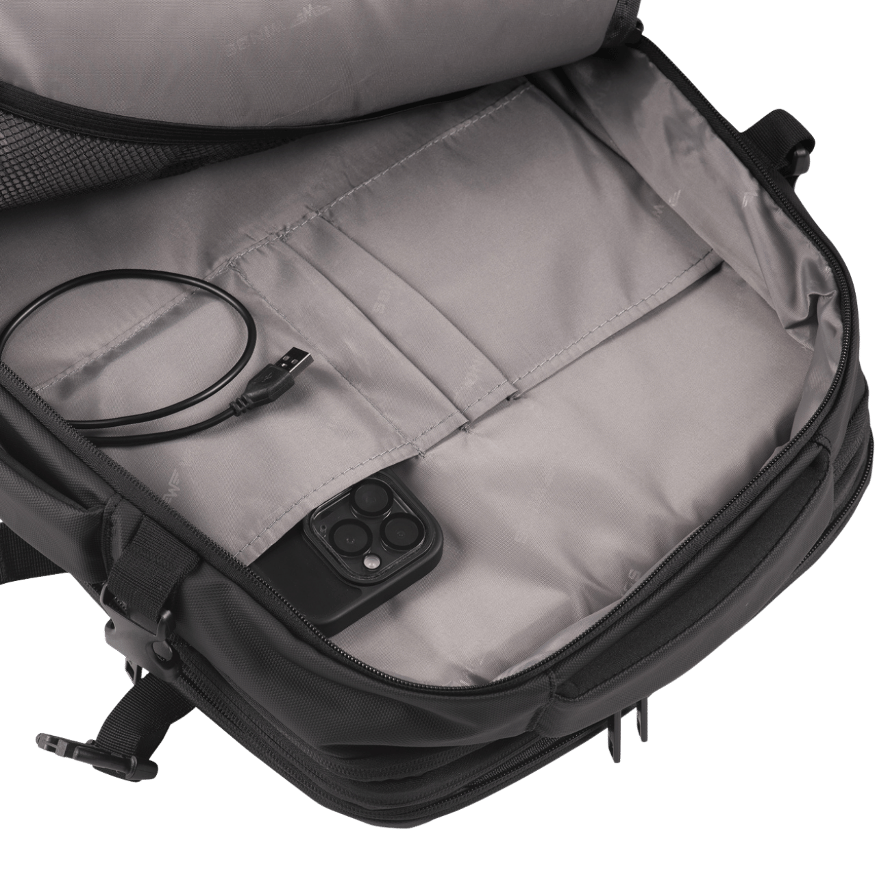 Wielofunkcyjny plecak z poszerzeniem VIREO 002 - BLACK VIREO COLLECTION