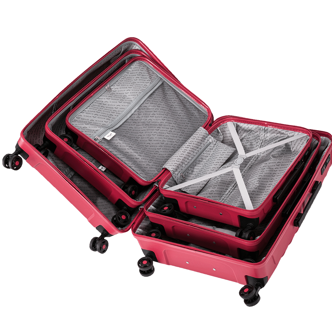 Zestaw 3 walizek Wings PHOENIX polipropylen CHAMPAGNE