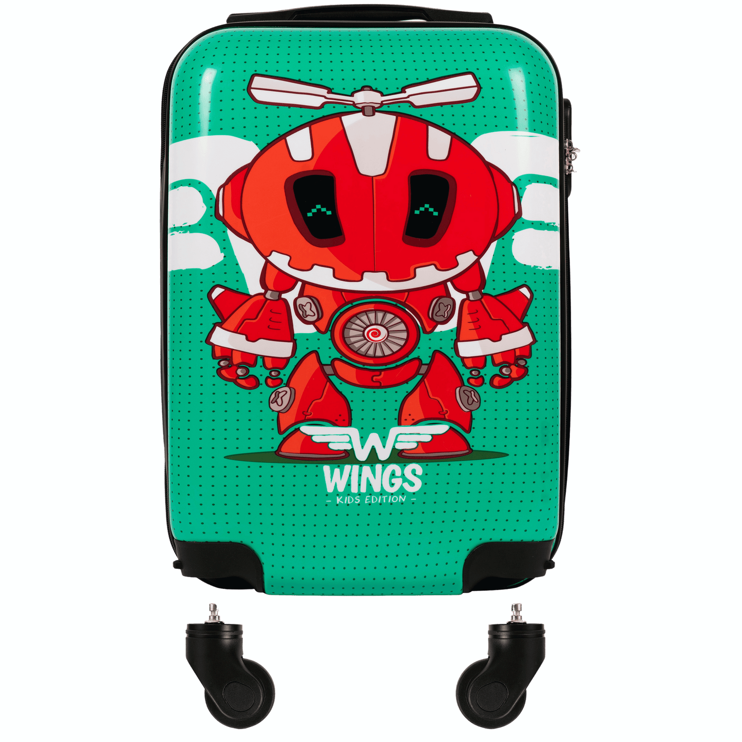 WALIZKA KIDS KABINOWA TWARDA WINGS YELLOW ROBOT XS 18" KIDS COLLECTION
