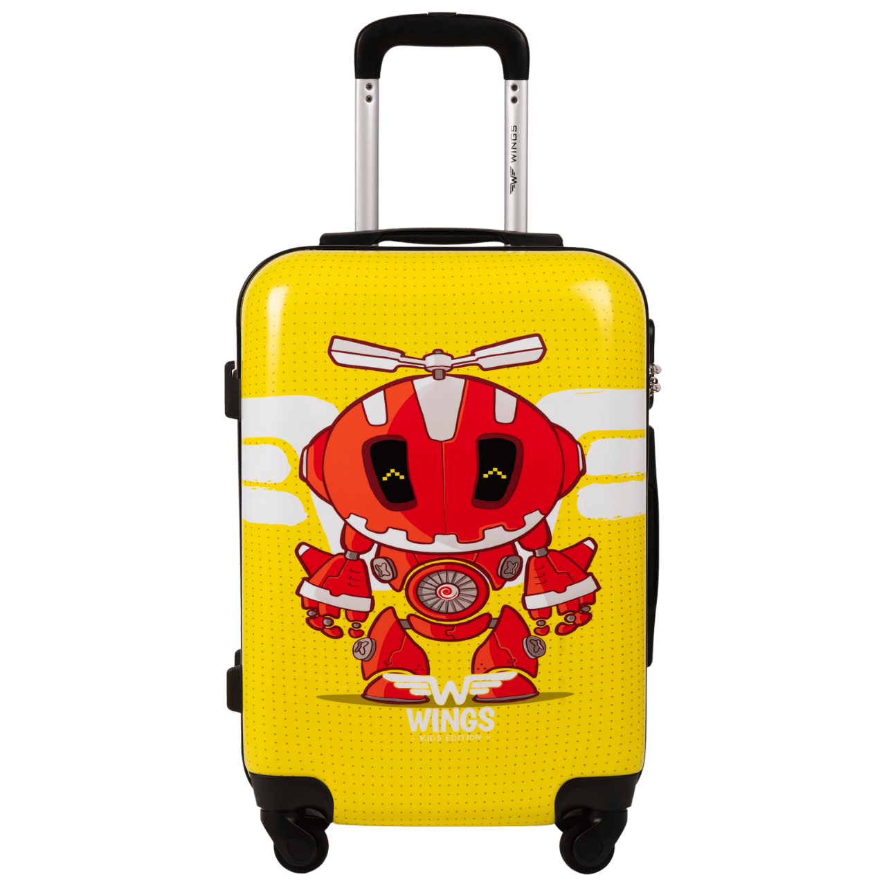 WALIZKA KIDS KABINOWA TWARDA WINGS YELLOW ROBOT S 20"