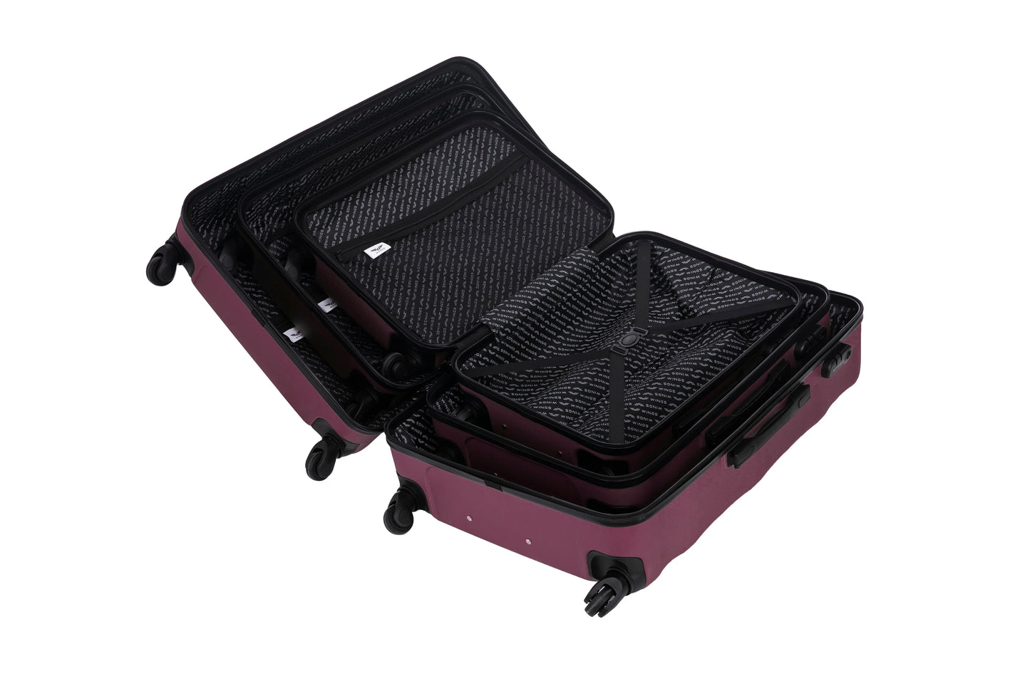 Komplet 3 WALIZEK Wings ABS+ VULTURE Burgundy VULTURE COLLECTION
