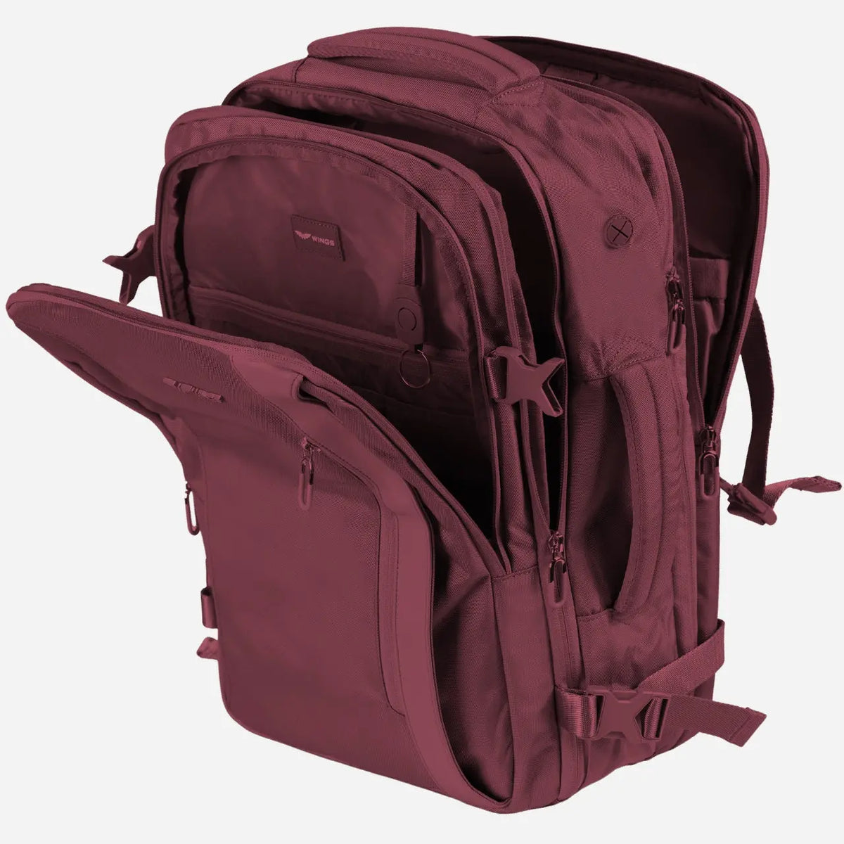 Zestaw plecak SKYLARK BURGUNDY i walizka kabinowa PHOENIX CHAMPAGNE 20" Mix & Match