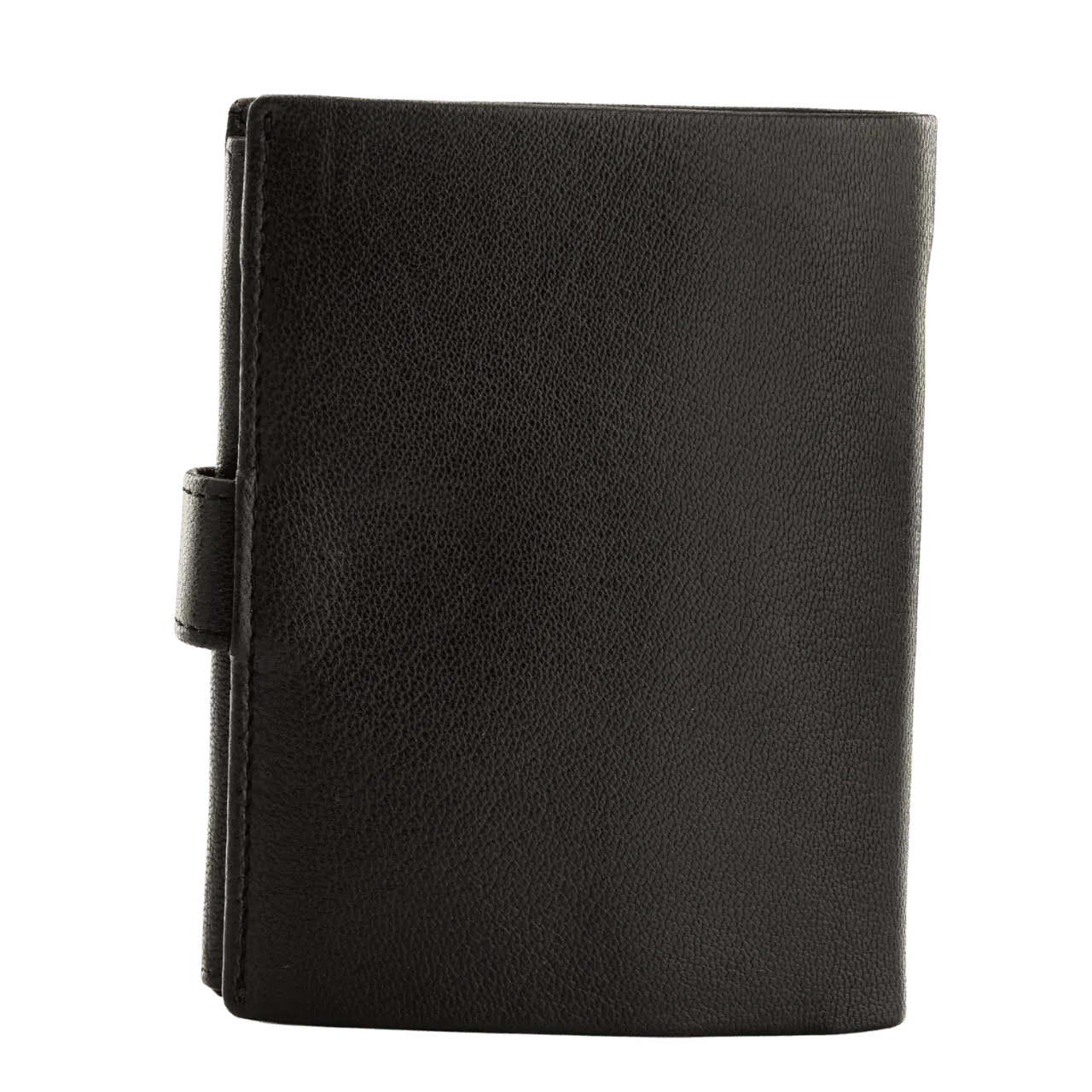 WINGS Męski portfel ze skóry naturalnej zapinany Black LEATHER COLLECTION