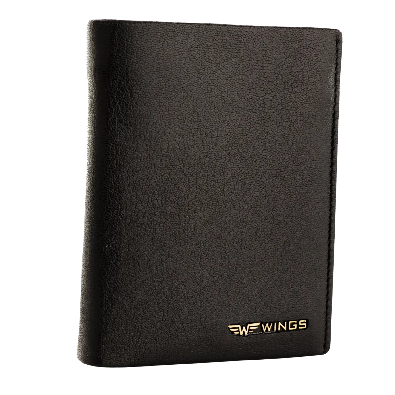WINGS Męski portfel ze skóry naturalnej Black LEATHER COLLECTION