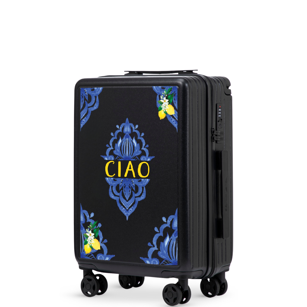 Walizka kabinowa Wings ABS+ 20" Customized BLACK CIAO