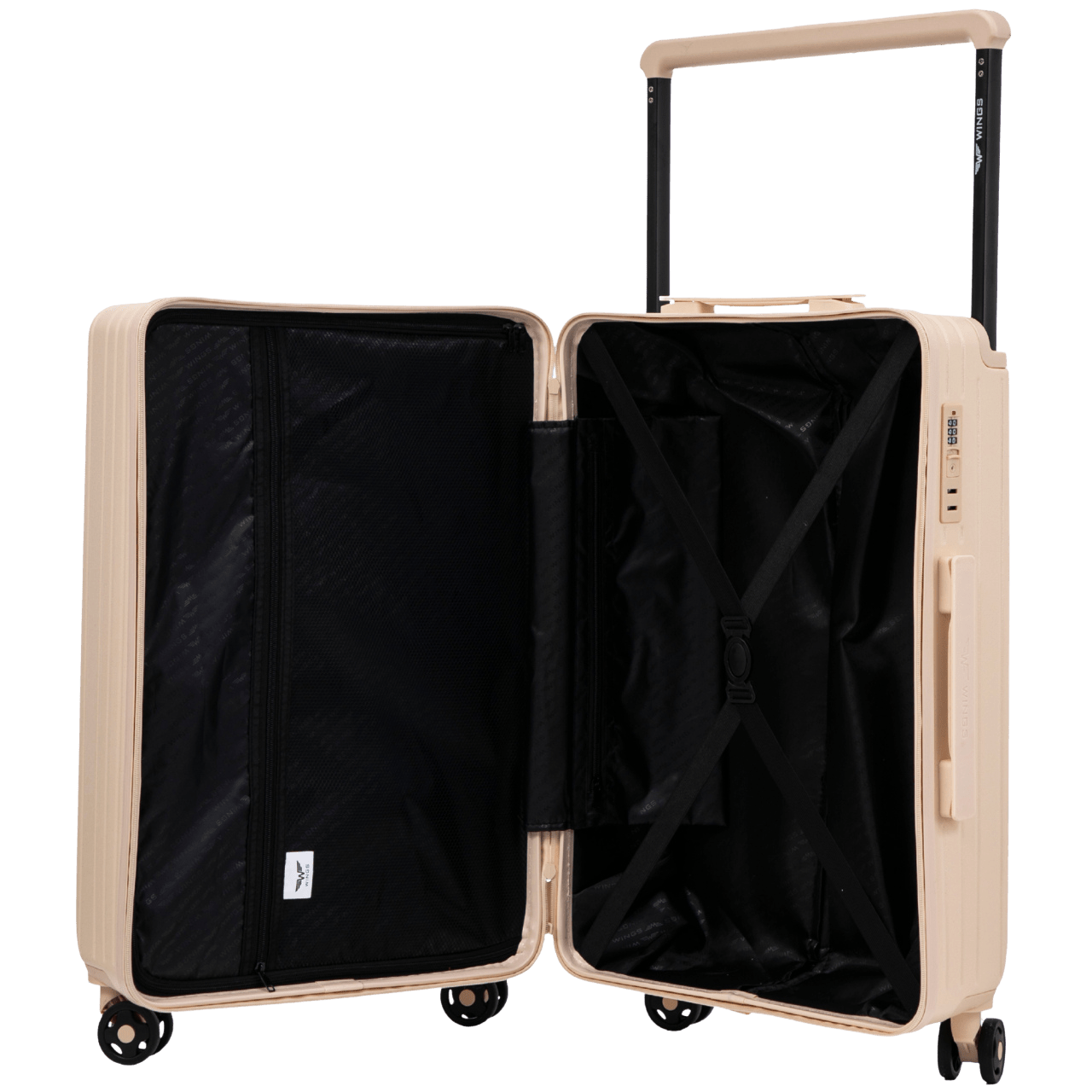 Walizka kabinowa Wings ABS+ 20" Customized DIRTY WHITE POPIERSIE