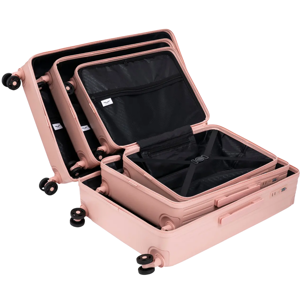 Komplet 3 WALIZEK Wings ABS+ Customized SOFT PINK POPIERSIE customized
