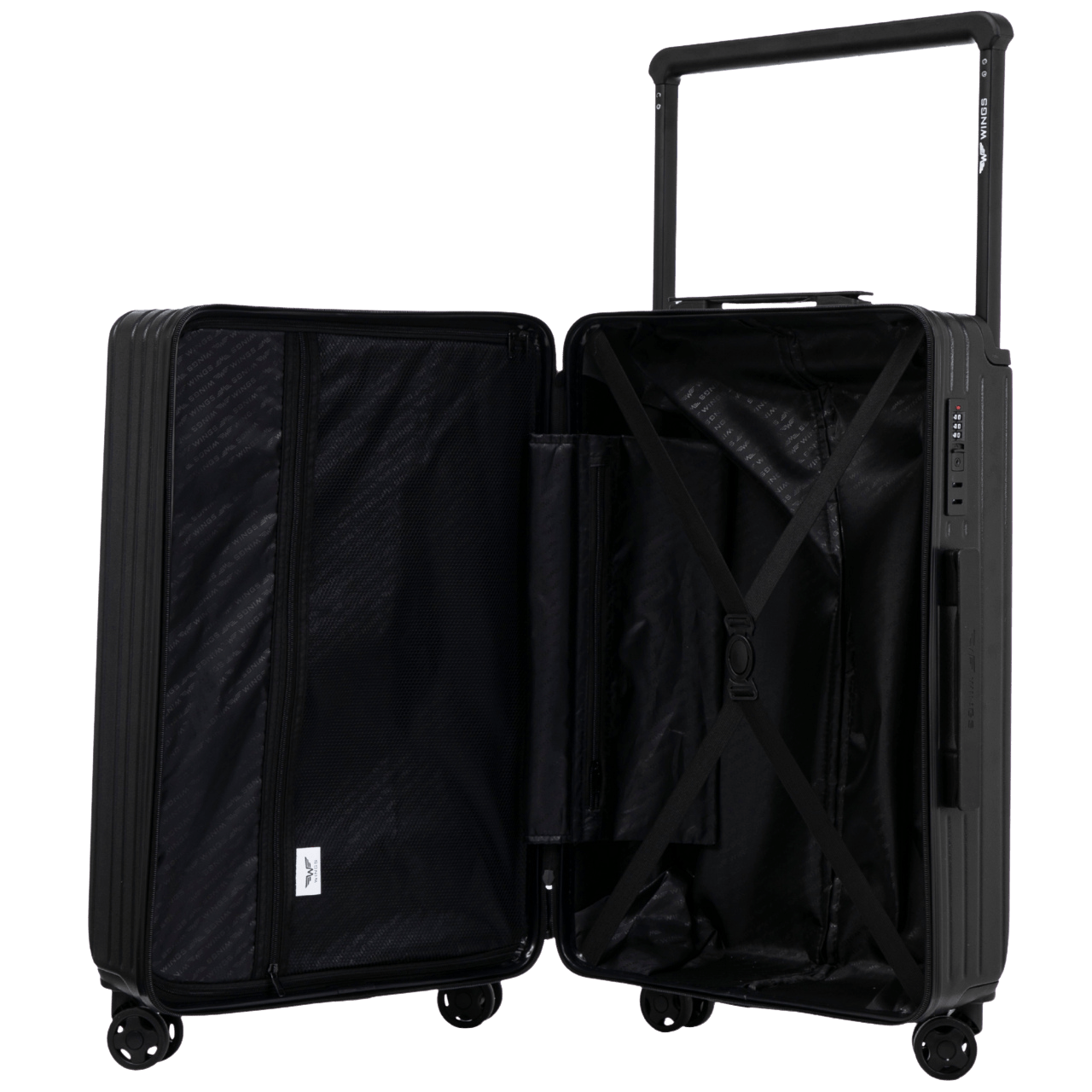 Walizka kabinowa Wings ABS+ 20" Customized BLACK MEOW