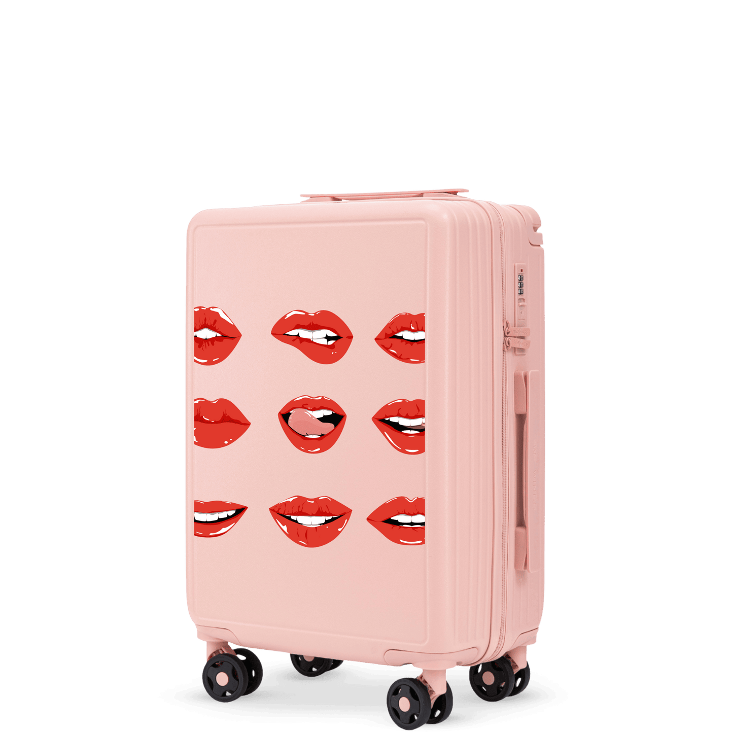 Walizka kabinowa Wings ABS+ 20" Customized SOFT PINK LIPS