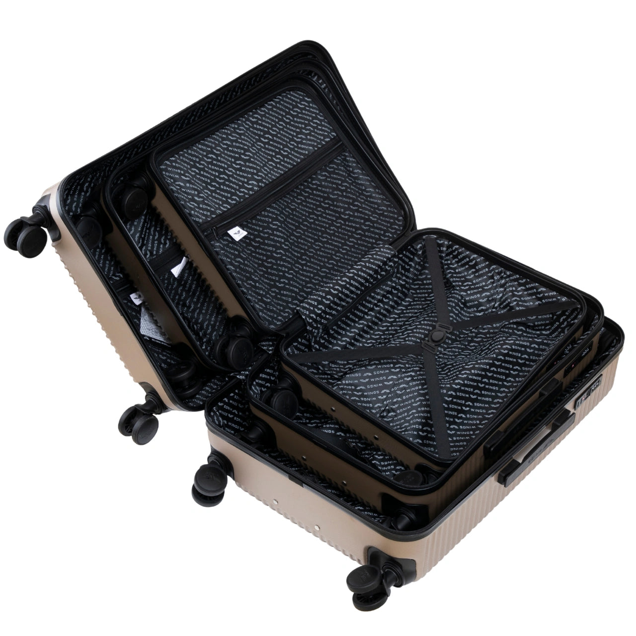 Komplet 3 walizek WINGS PC ECO CHAMPAGNE JACKDAW COLLECTION