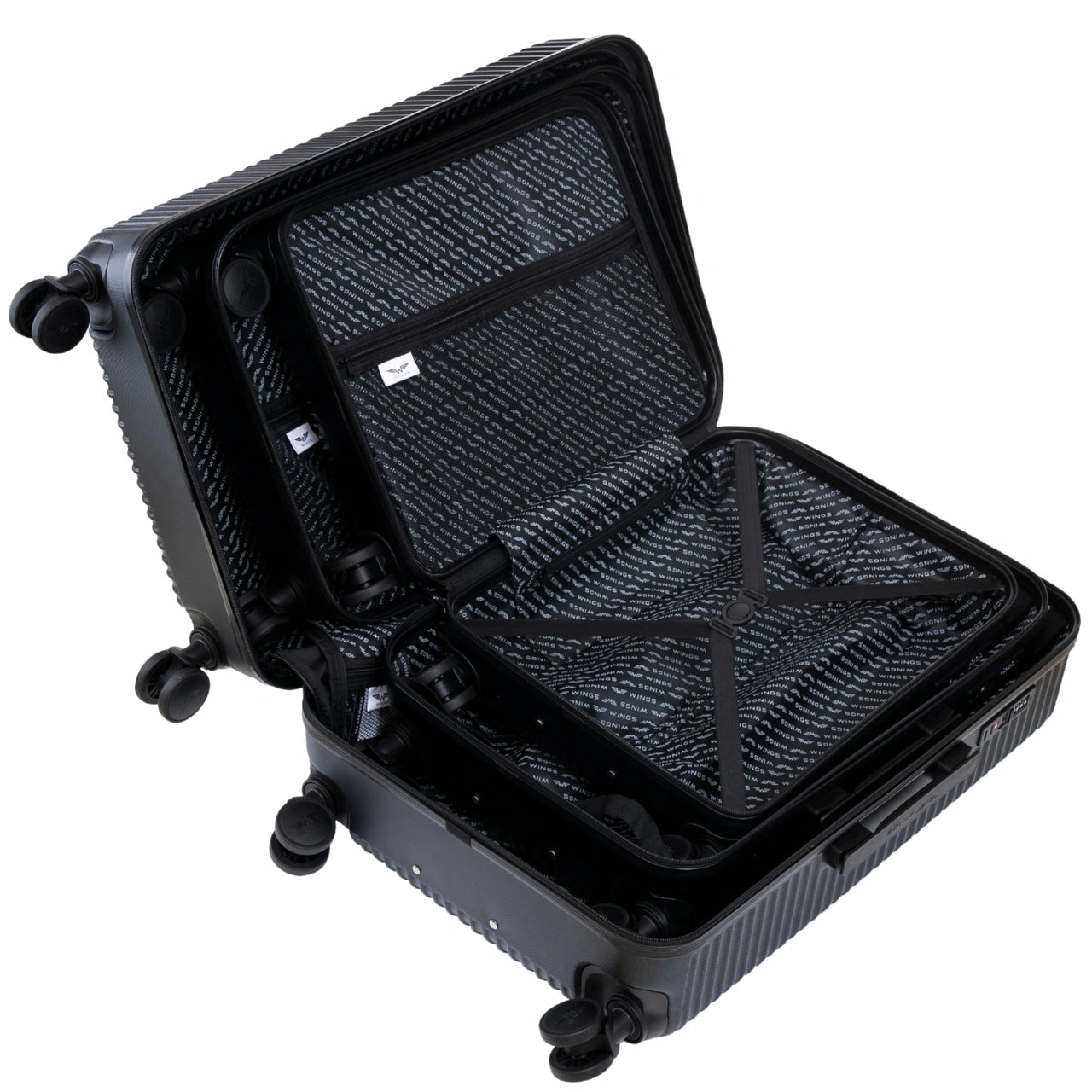 Komplet 3 walizek WINGS PC ECO BLACK JACKDAW COLLECTION