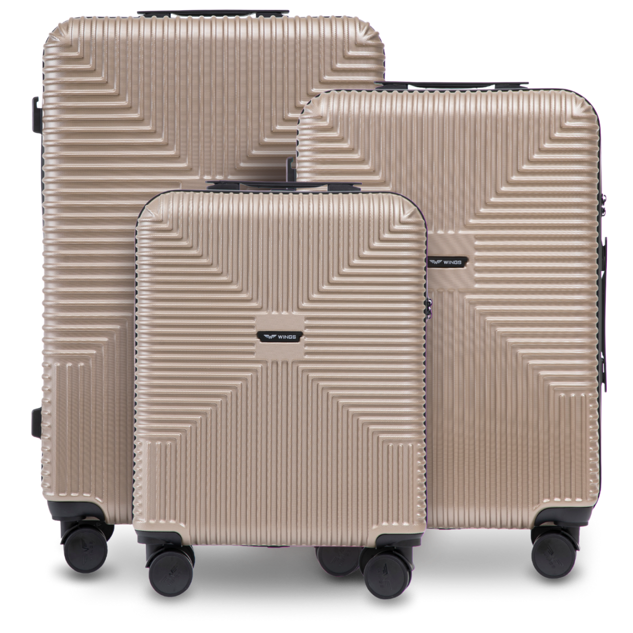 Komplet 3 walizek WINGS PC ECO CHAMPAGNE JACKDAW COLLECTION