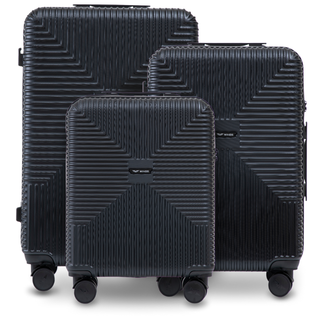 Komplet 3 walizek WINGS PC ECO BLACK JACKDAW COLLECTION
