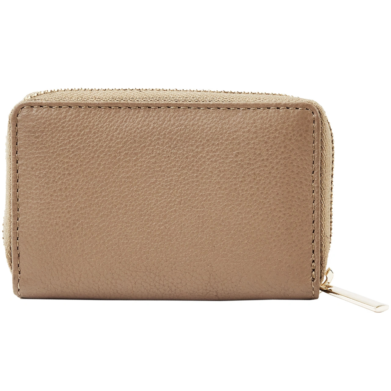 WINGS Mały portfel damski ze skóry naturalnej zapinany na zamek BEIGE LEATHER COLLECTION