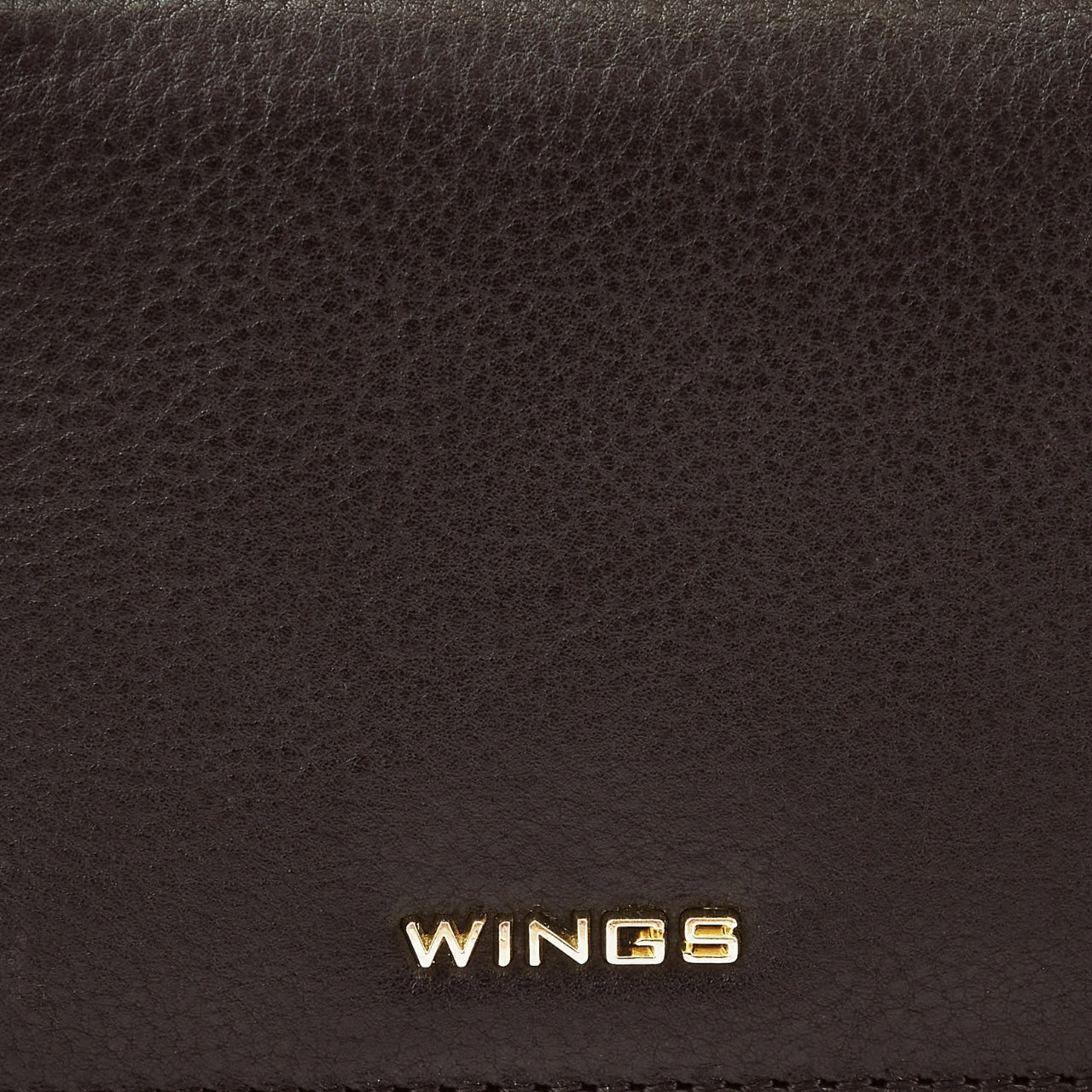 Mały portfel damski WINGS ze skóry naturalnej Black LEATHER COLLECTION