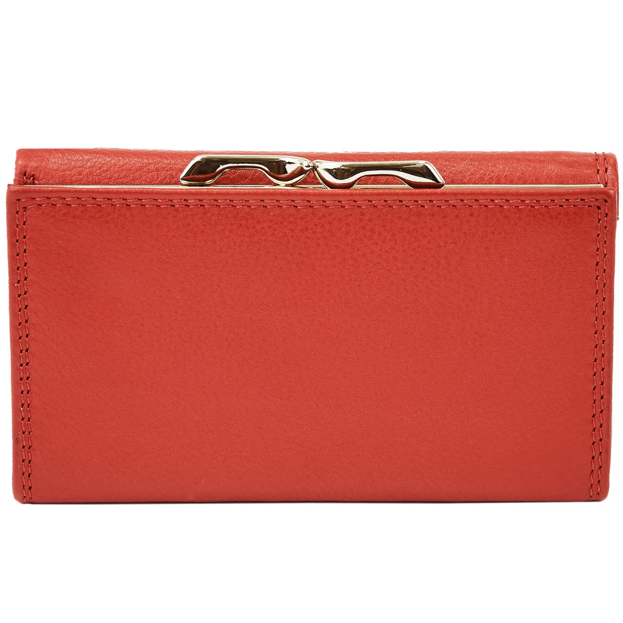 Damski portfel skórzany WINGS z ochroną RFID o pojemnym wnętrzu RED LEATHER COLLECTION