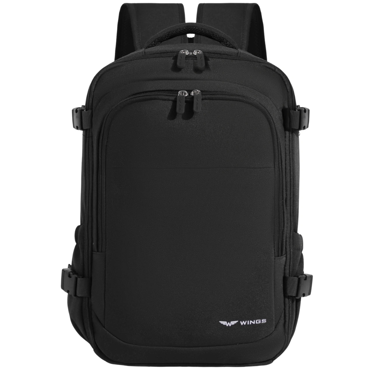 Plecak kabinowy WINGS bagaż podręczny Ryanair i Wizz Air, lekki plecak podróżny BLACK CABIN BACKPACK