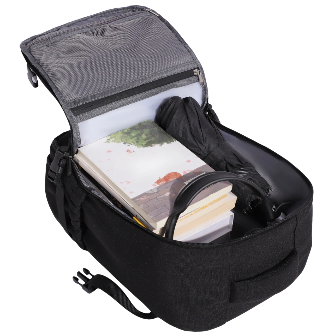 Plecak kabinowy WINGS bagaż podręczny Ryanair i Wizz Air, lekki plecak podróżny BLACK CABIN BACKPACK