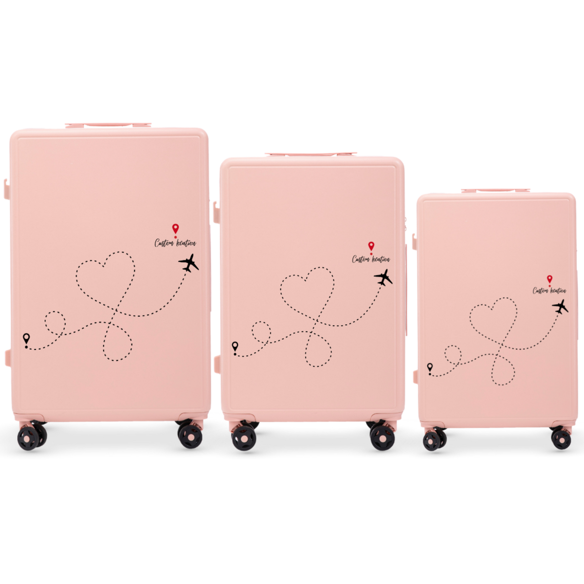 Komplet 3 WALIZEK Wings ABS+ Customized PINK TRAVEL