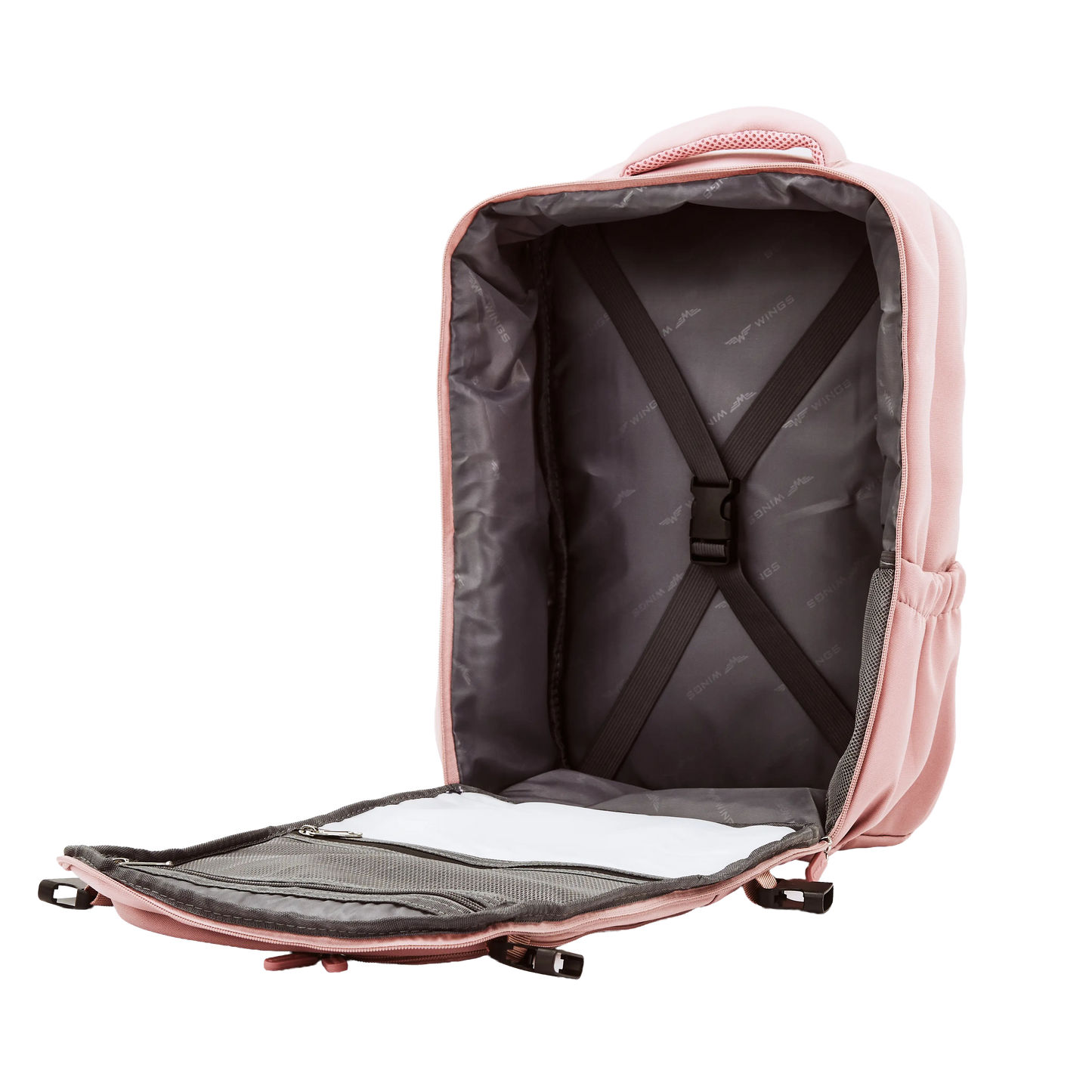 Plecak kabinowy WINGS bagaż podręczny Ryanair i Wizz Air, lekki plecak podróżny PINK CABIN BACKPACK