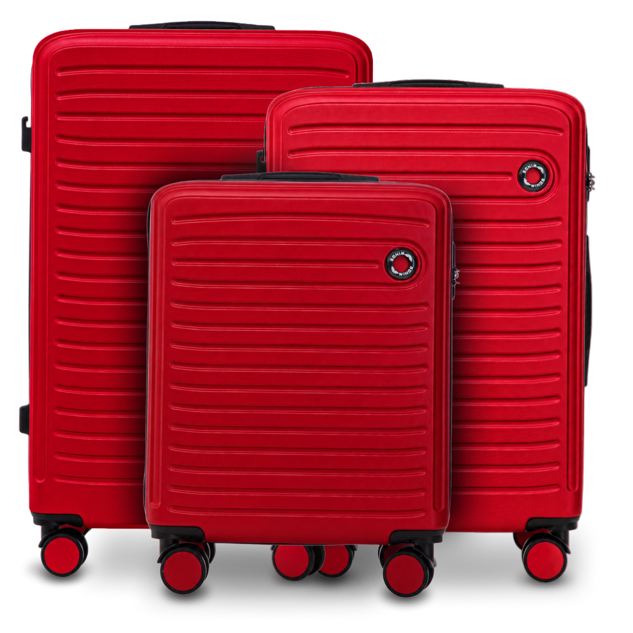 Komplet 3 WALIZEK Wings ABS+ COOT RED