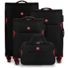 Zestaw 3 walizek DIPPER + torba podręczna Wings BLACK