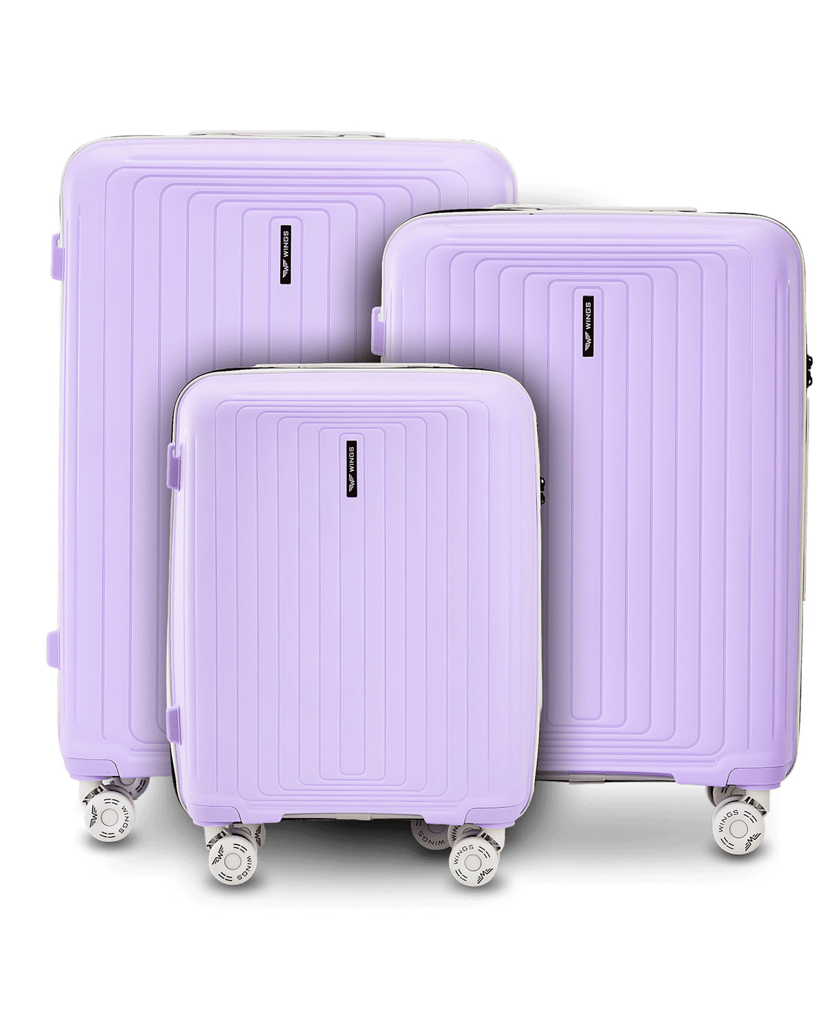 Zestaw 3 walizek WINGS PUFFIN WHITE PURPLE
