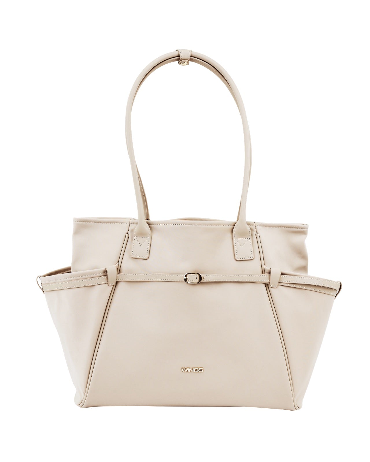 Torba shopper WINGS ROSELLA z odpinaną kosmetyczką i pasem na walizkę BEIGE