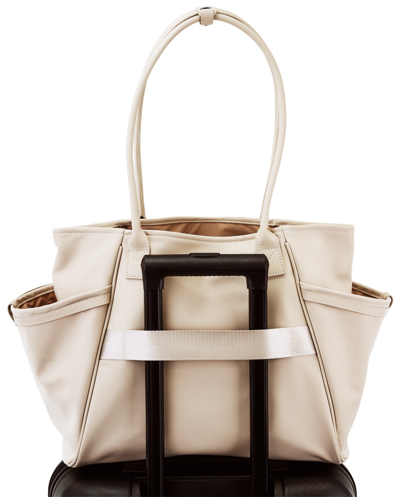 Torba shopper WINGS ROSELLA z odpinaną kosmetyczką i pasem na walizkę BEIGE