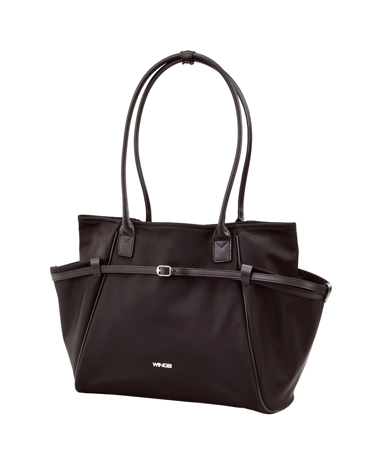 Torba shopper WINGS ROSELLA z odpinaną kosmetyczką i pasem na walizkę BLACK