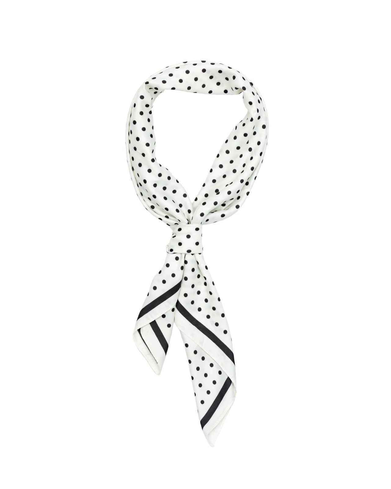 Apaszka damska WINGS 90x90 cm groszki czarno biała