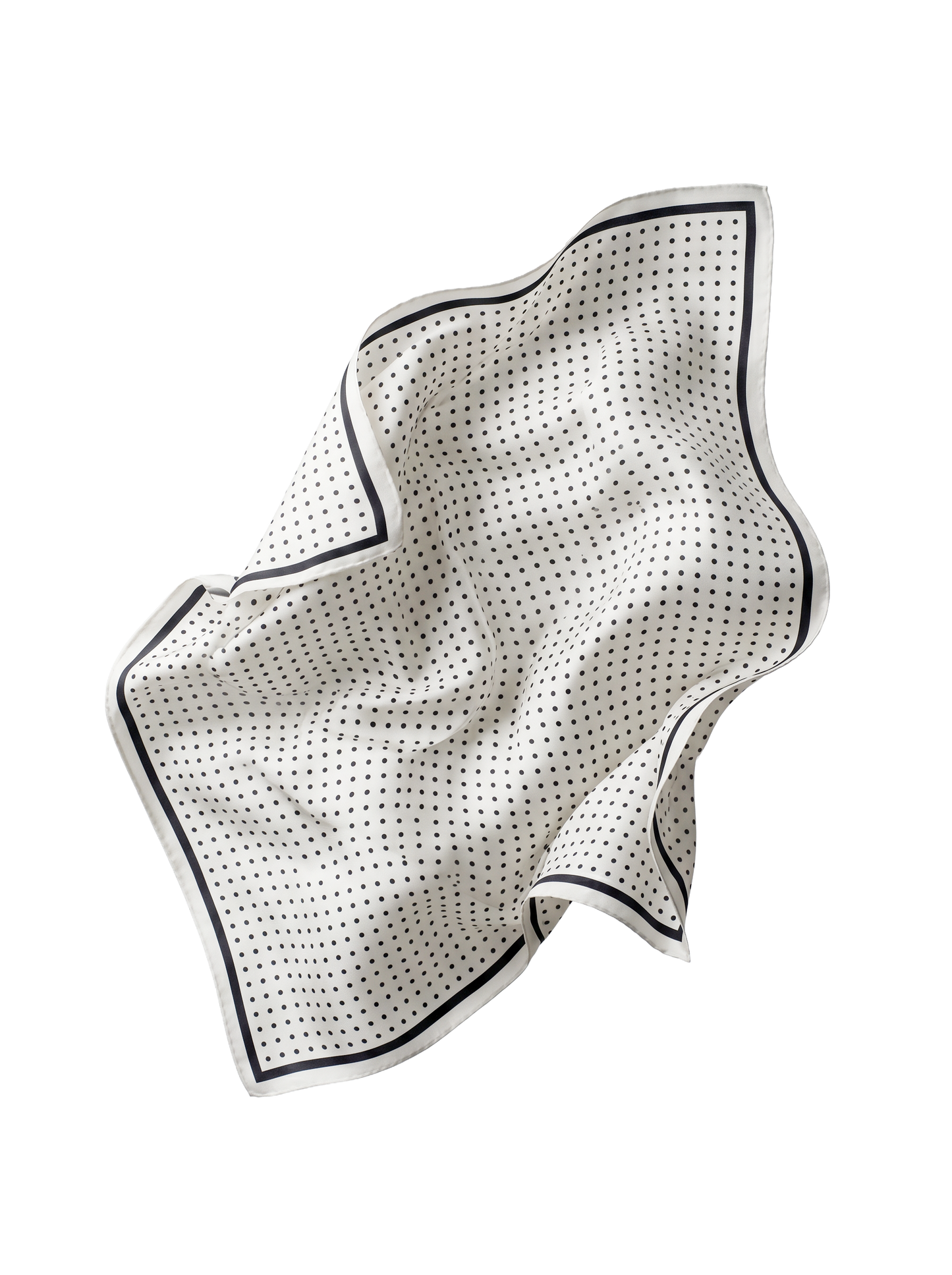 Apaszka damska WINGS 90x90 cm groszki czarno biała