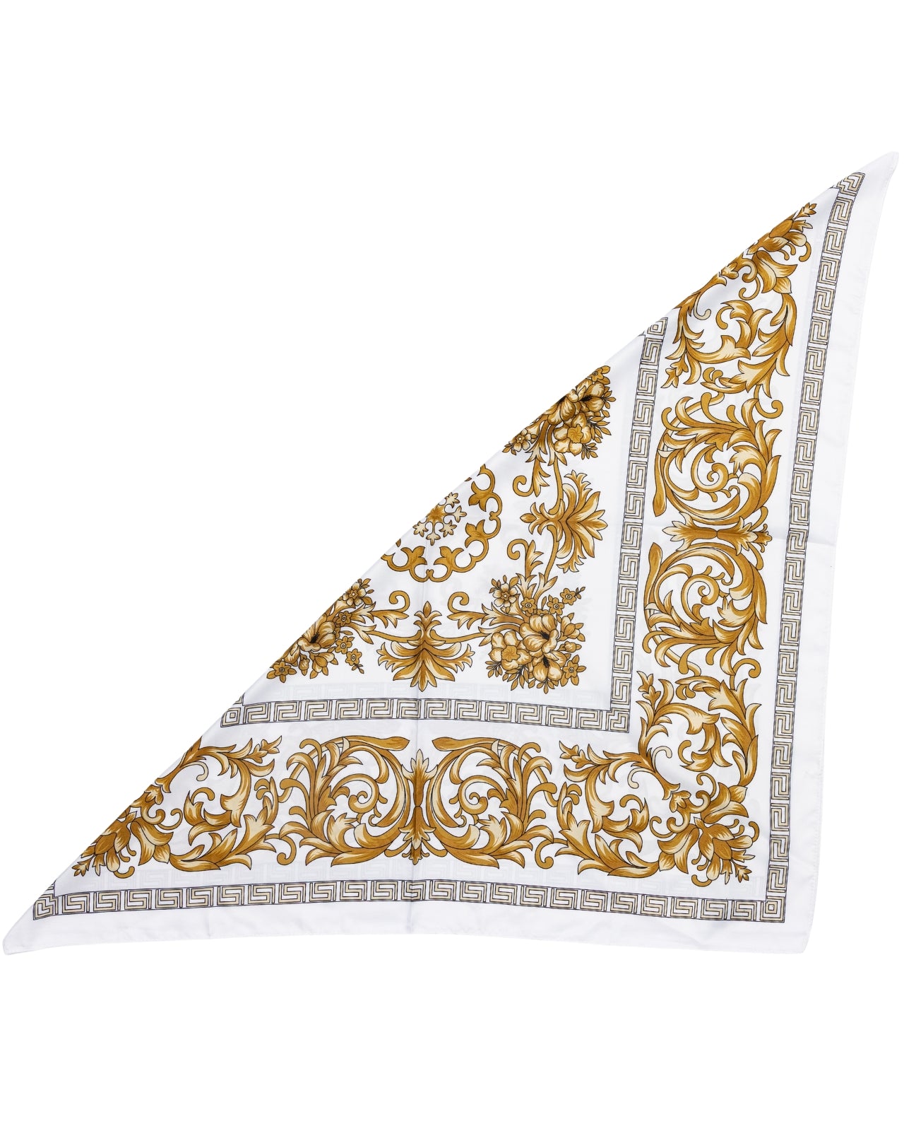Apaszka damska WINGS 90x90 cm white gold baroque