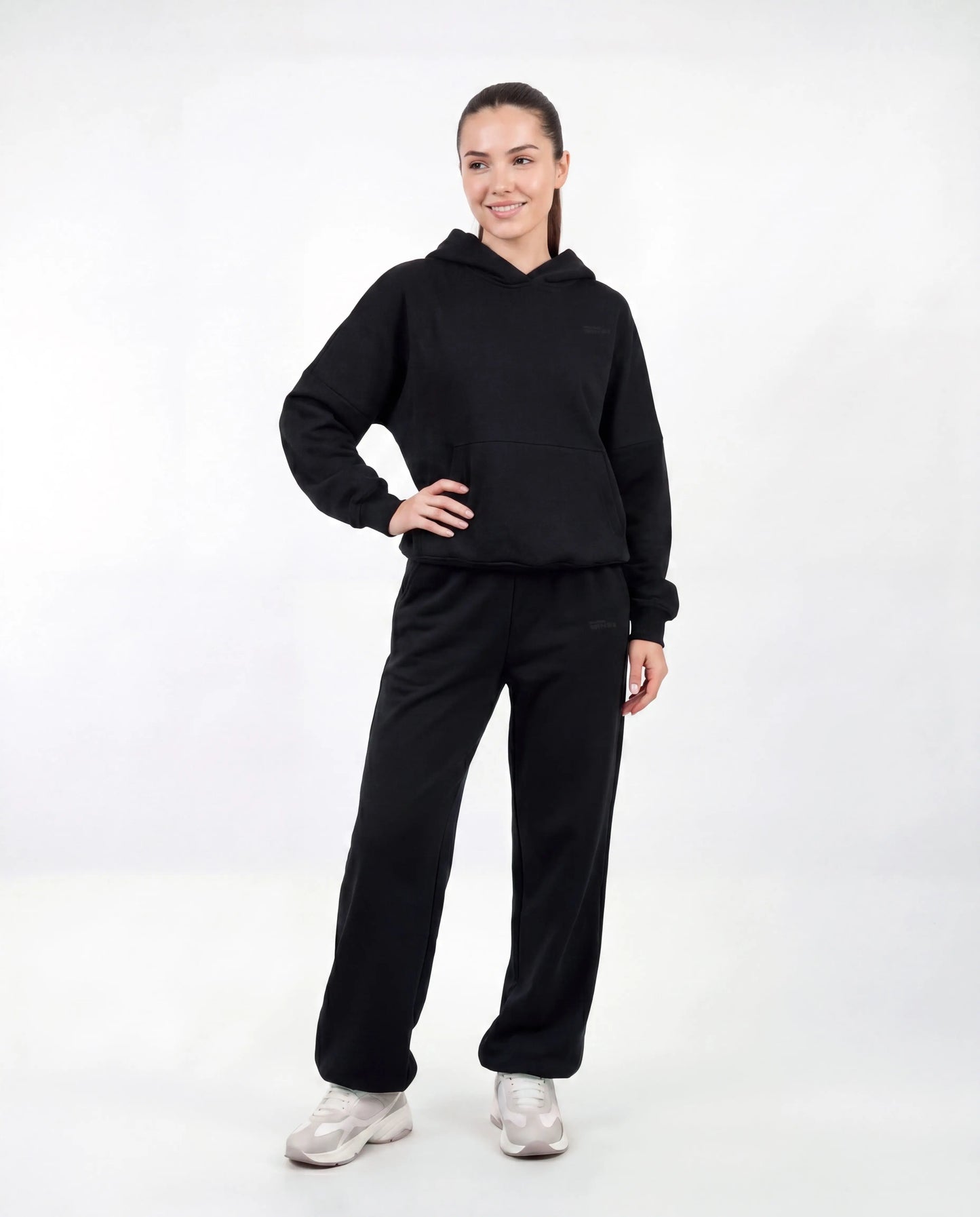 Komplet dresowy WINGS UNLEASH damski oversize bawełna BLACK WINGS UNLEASH