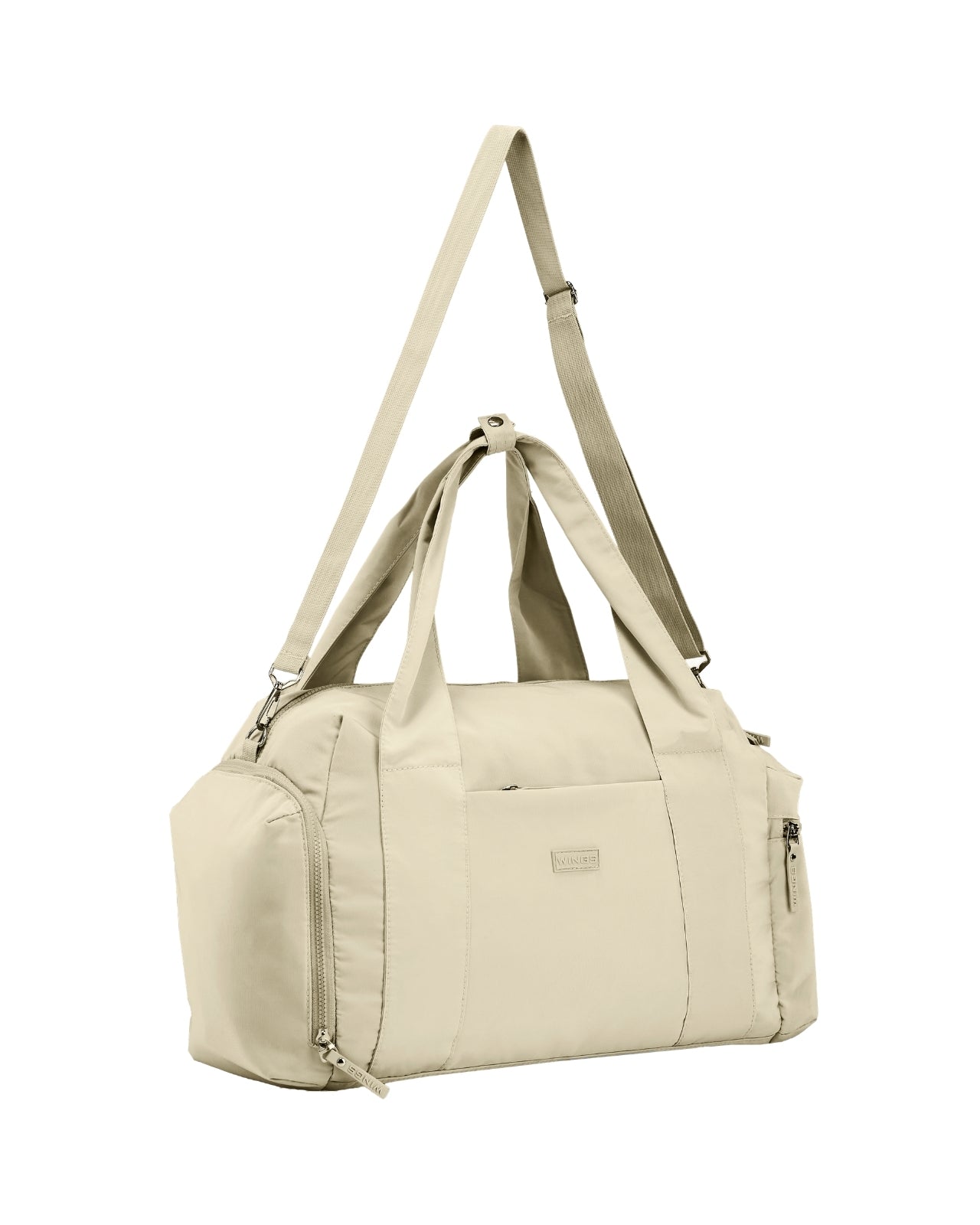 Torba sportowa WINGS SOLENNE z kieszenią na buty i pasem na walizkę BEIGE