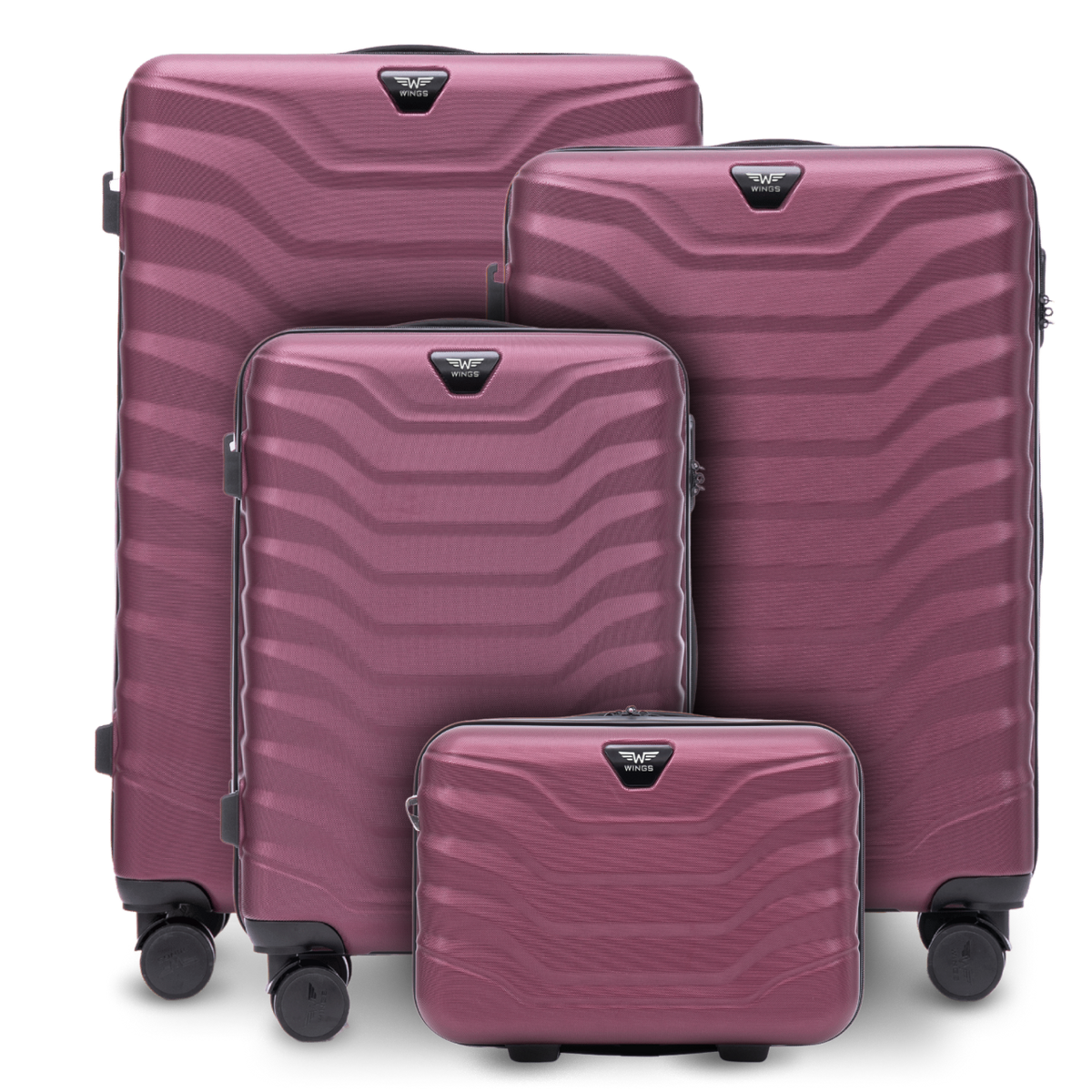 Zestaw 4 walizek Wings PEAFOWL 2.0 BURGUNDY