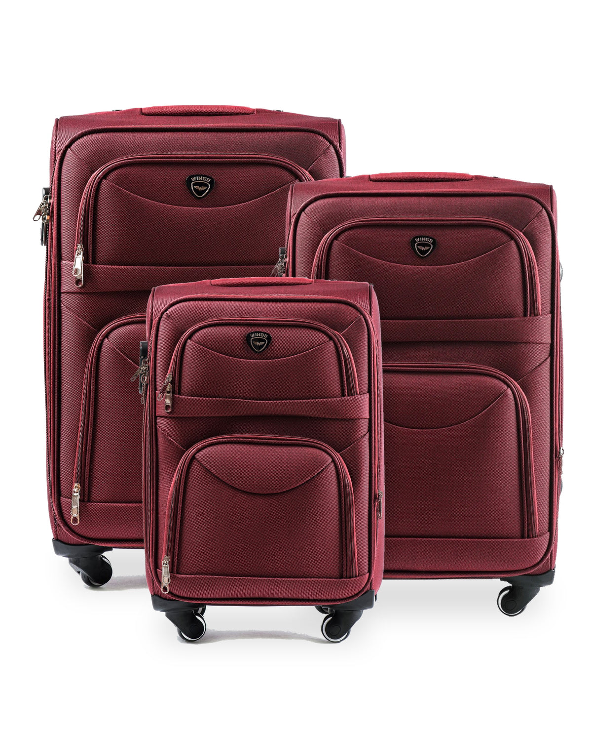 Zestaw 3 walizek Wings LARK DARK RED