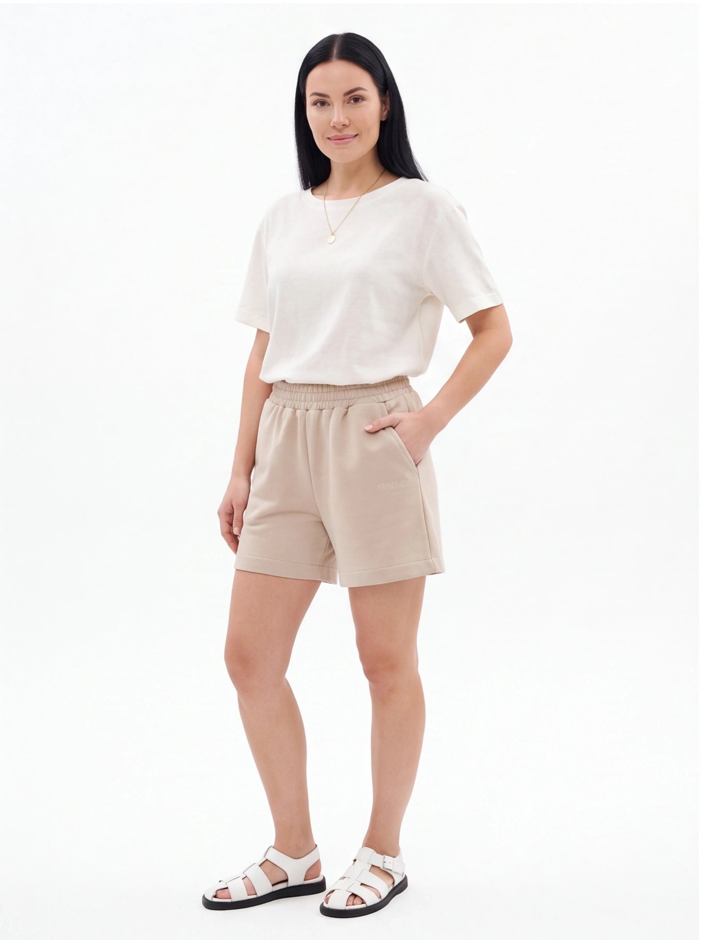 Damskie szorty dresowe UNLEASH WINGS BEIGE