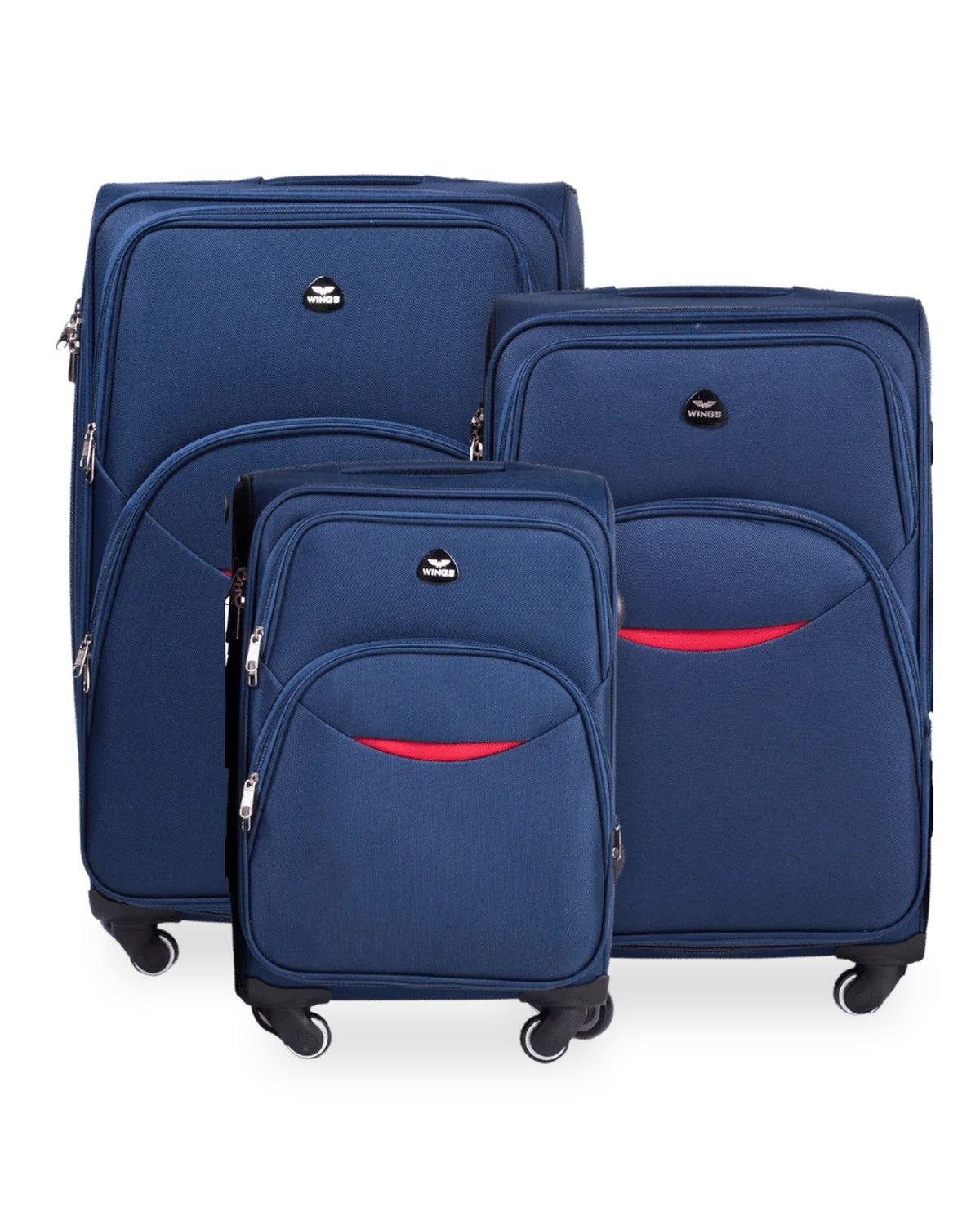 Zestaw 3 walizek Wings EAGLE 1708 BLUE CODURA COLLECTION
