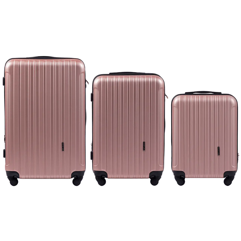 ZESTAW 3 WALIZEK WINGS FLAMINGO ROSE GOLD