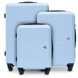 Zestaw walizek WINGS Merlin 3 szt. z 100% poliwęglanu LIGHT BLUE