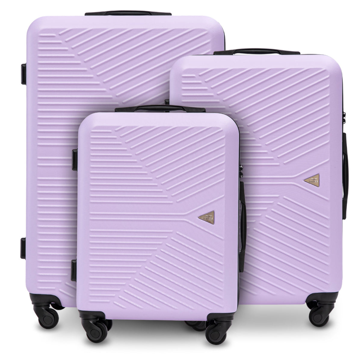 Zestaw walizek WINGS Merlin 3 szt. z 100% poliwęglanu WHITE PURPLE