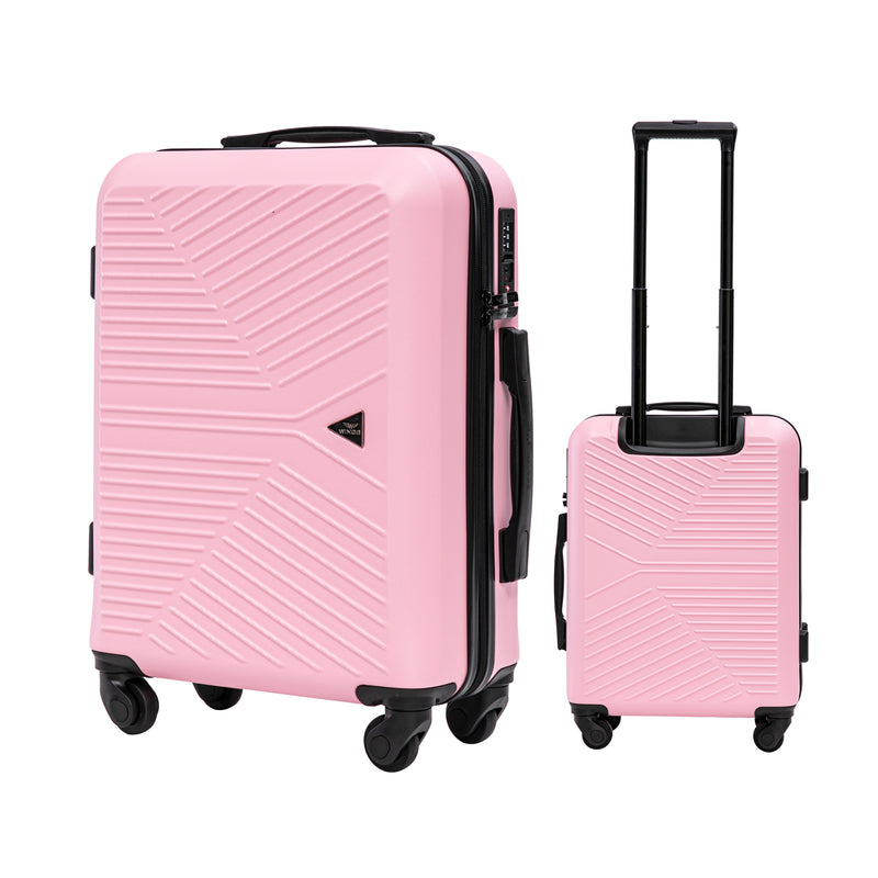 Zestaw walizek WINGS Merlin 3 szt. z 100% poliwęglanu LIGHT PINK