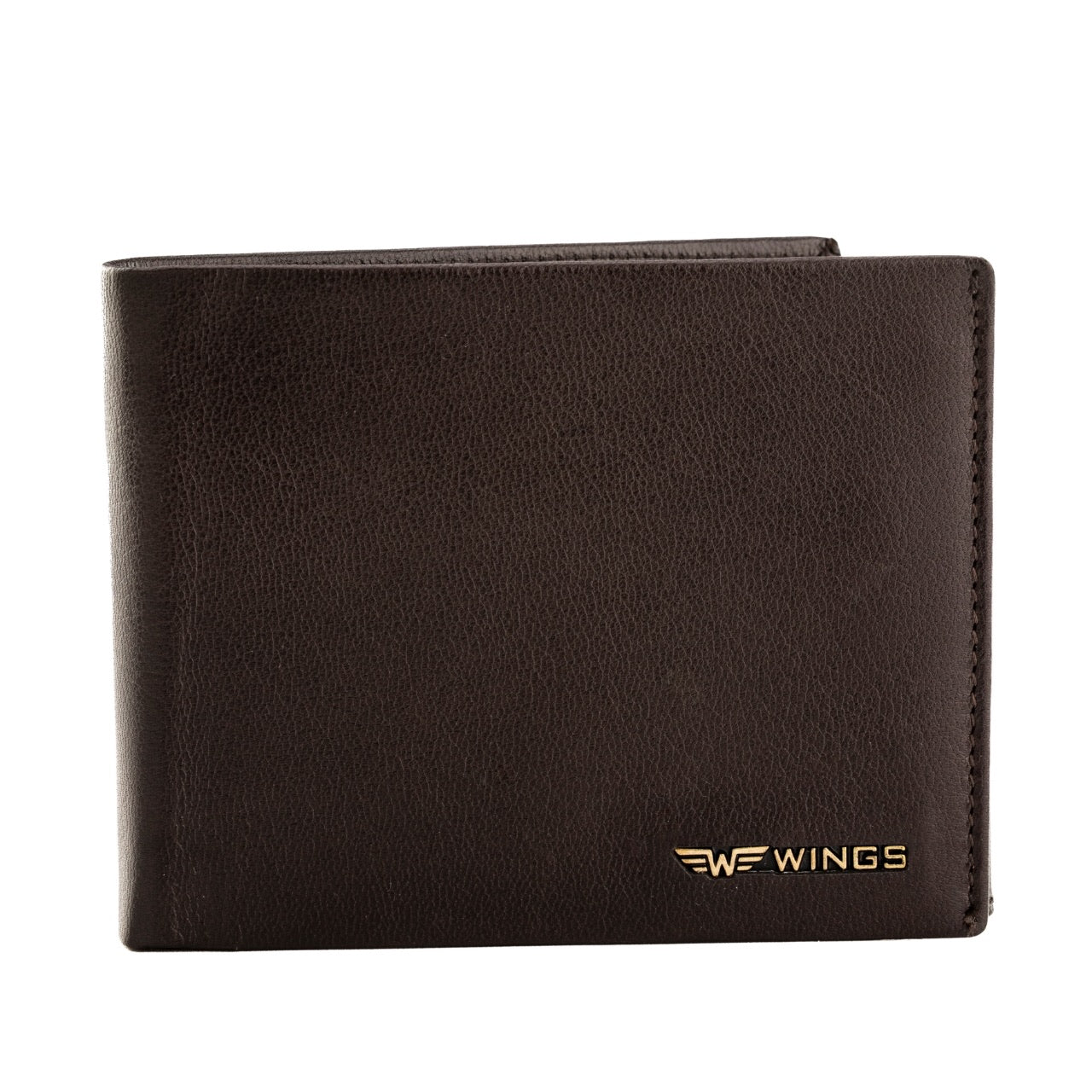Męski brązowy portfel WINGS z naturalnej skóry koziej